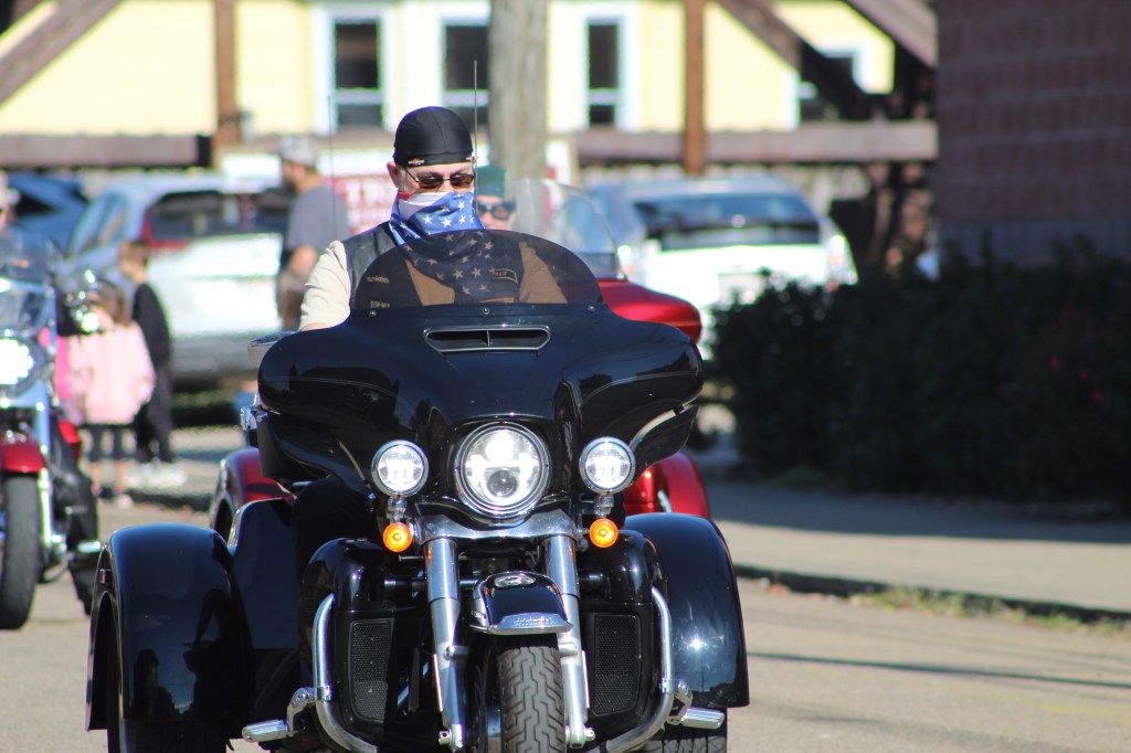 A biker in the parade.